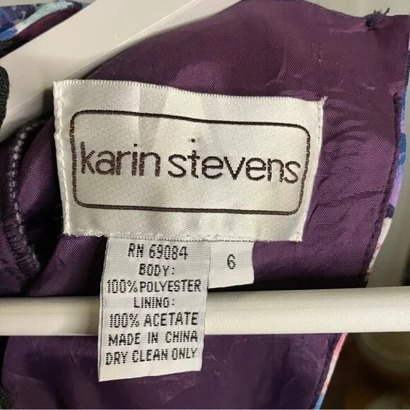 Vtg Karin Stevens‎ Maxi Dress Floral Cut Out Back Romantic Flowy Cottage Prairie - Picture 7 of 8